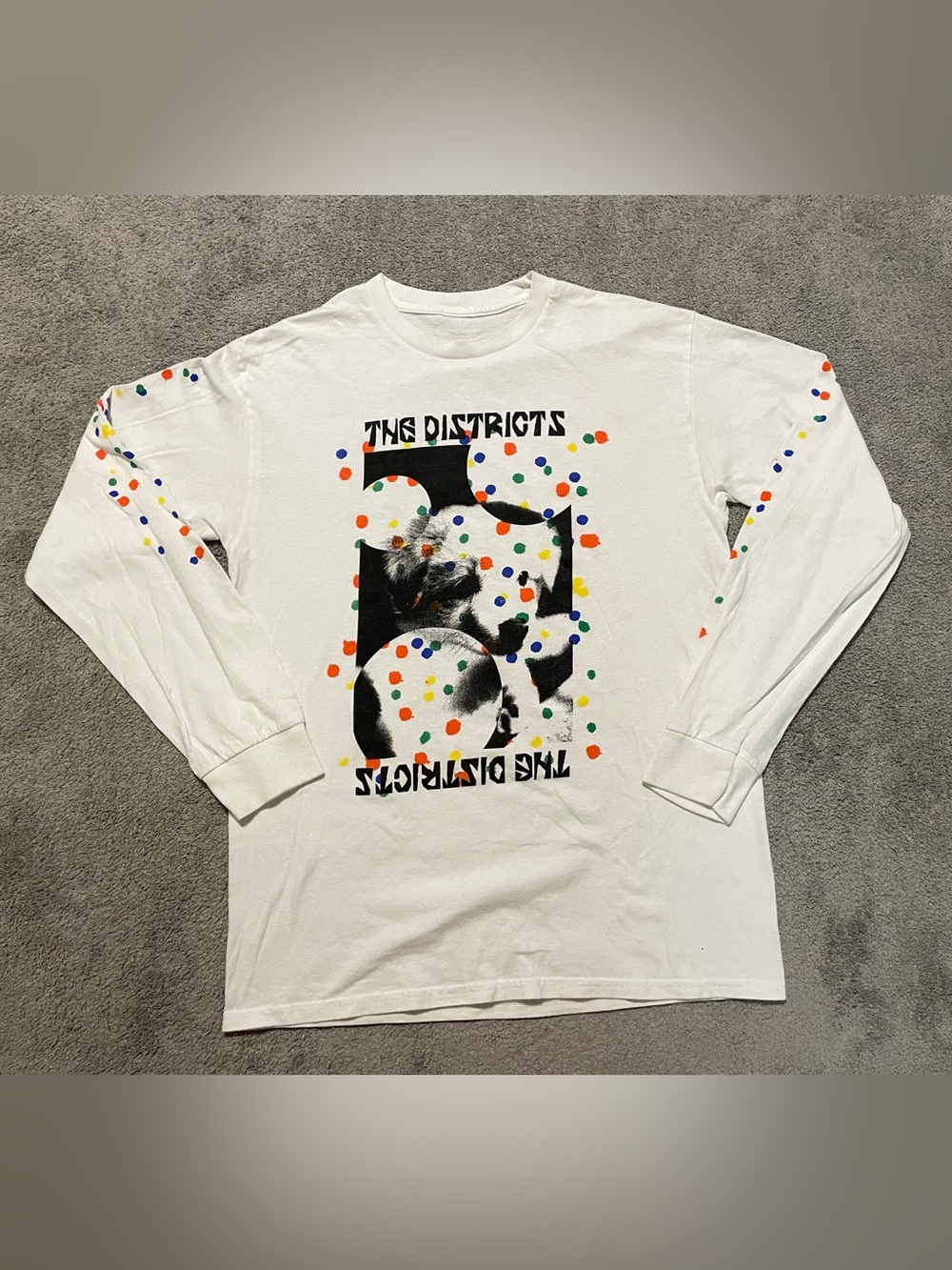 The Districts Graphic Long Sleeve T Shirt Men’s S Giraffe Indie Band Tee White